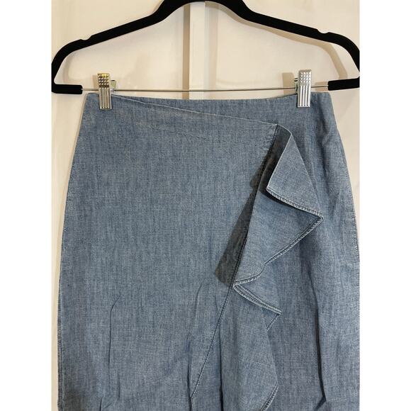 J. Crew Chambray Skirt - Womens Size 2 - Blue - Picture 2 of 6